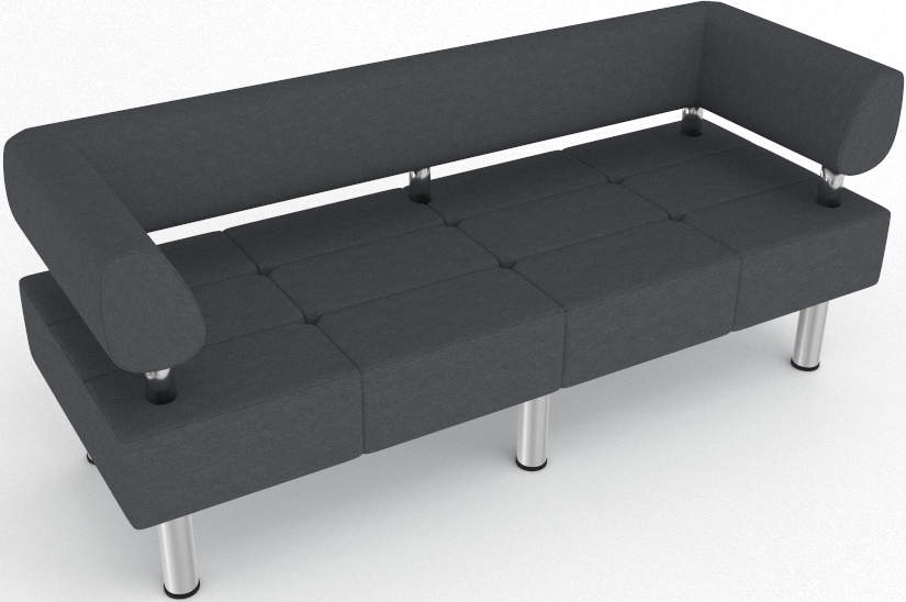 Диван офісний MINIMALIST Tetrix LX+2 2233 графіт